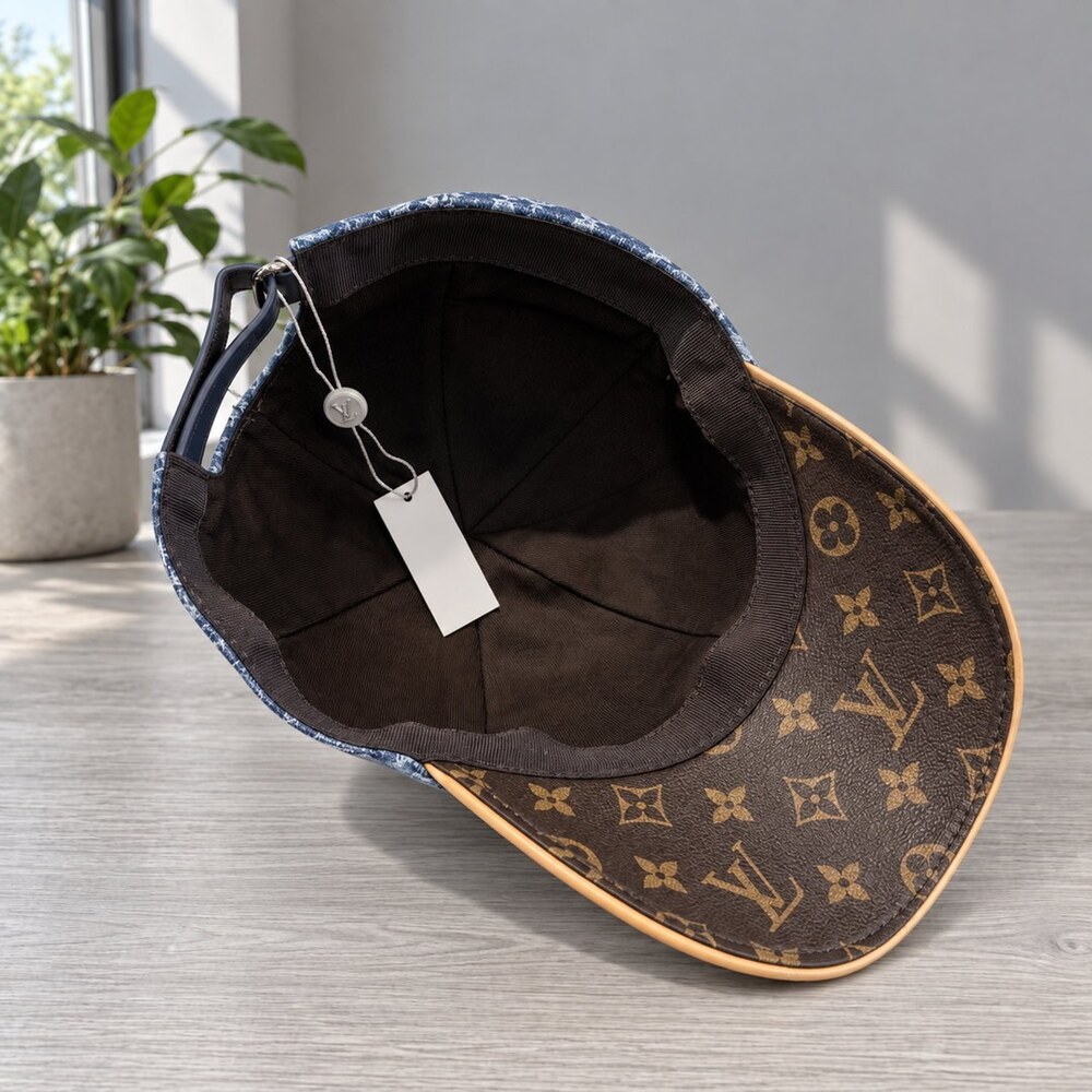 Louis Vuitton Blue Brown Monogram Cap - Picture 4 of 6